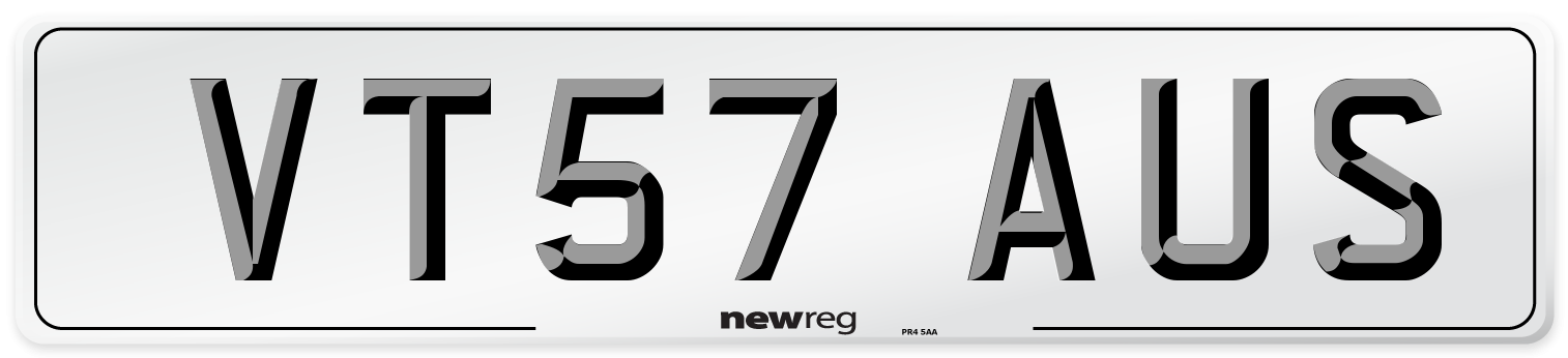 VT57 AUS Number Plate from New Reg